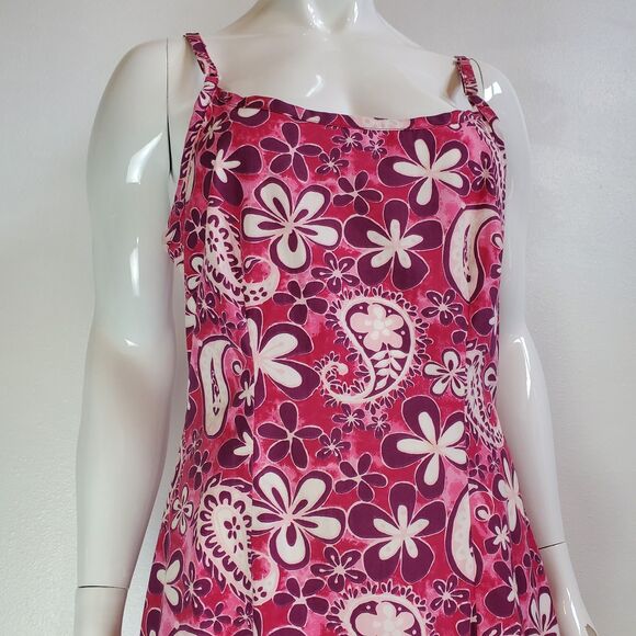 Vintage 90s Hilo Hattie Hawaiian Pink Floral Maxi Dress - Picture 4 of 8